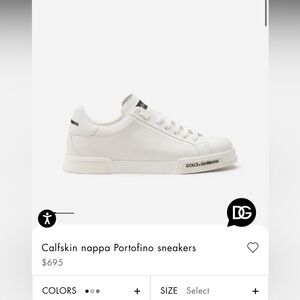 Dolce & Gabbana Calfskin White Sneakers